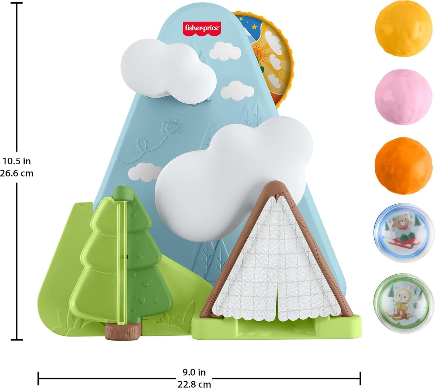 Fisher-Price Baby Toy Friendship Forest Ball Mountain, Drop & Crawl After Activity Toy for Developmental Play Infants Ages 9+ Months, JLB88