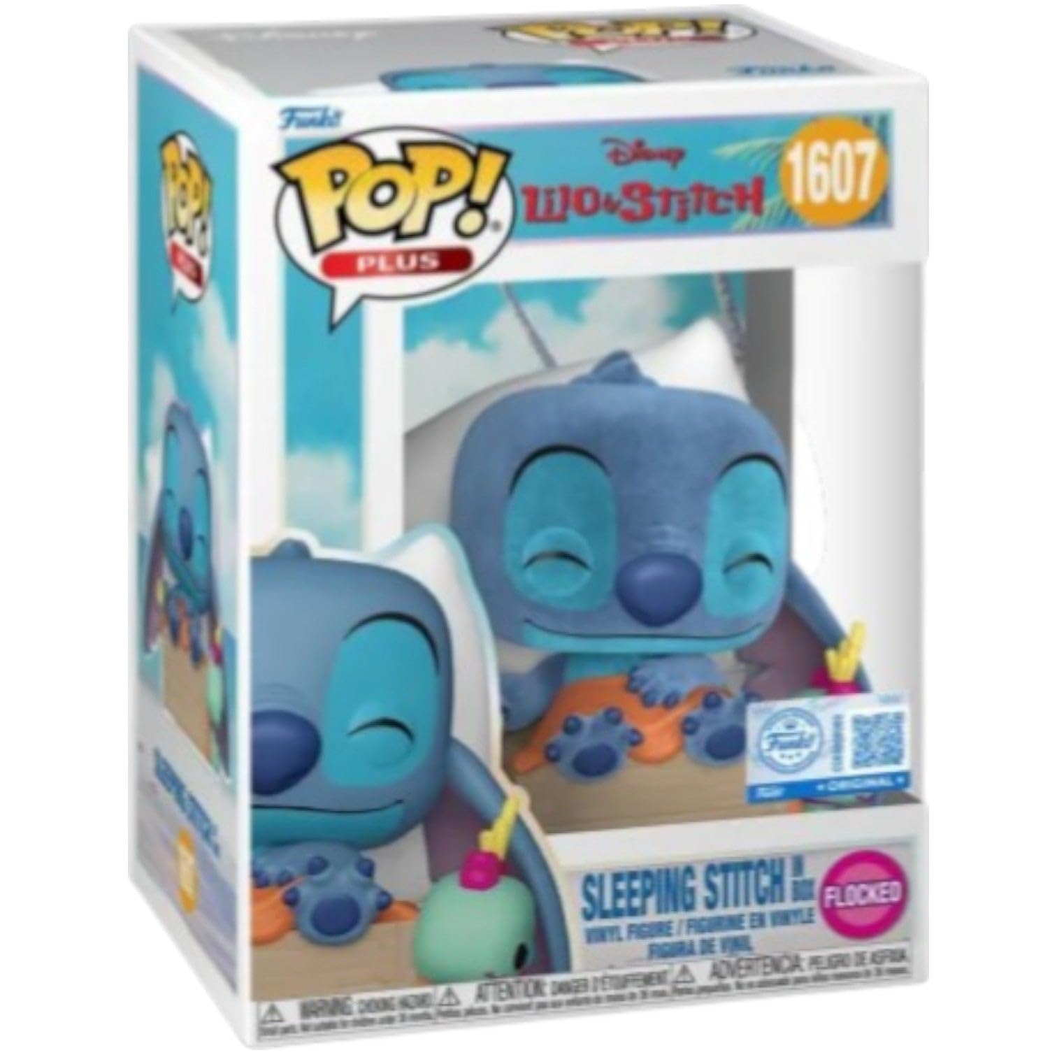 Pop Sleeping Stitch in Box Flocked Funko Original 1607 (with Plastic Protection