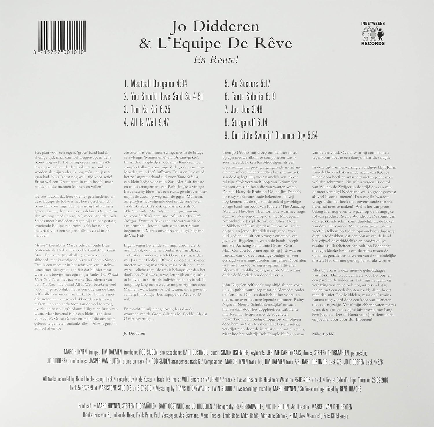 Jo Didderen & Lequipe De Raave - En Route! (Lp)