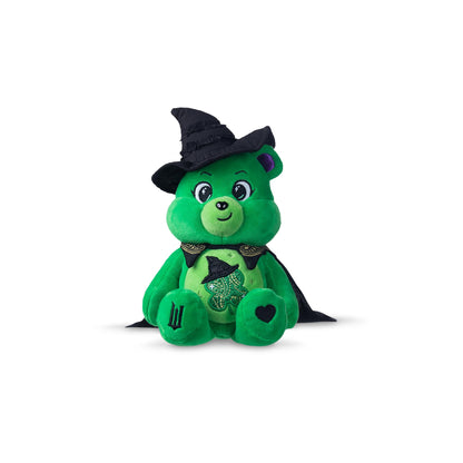 Basic Fun Care Bears x Wicked 22 cm Peluche - Good Luck Bear ALS Elphaba - Peluche Douce à Collectionner de la Collection Care Bears x Wicked