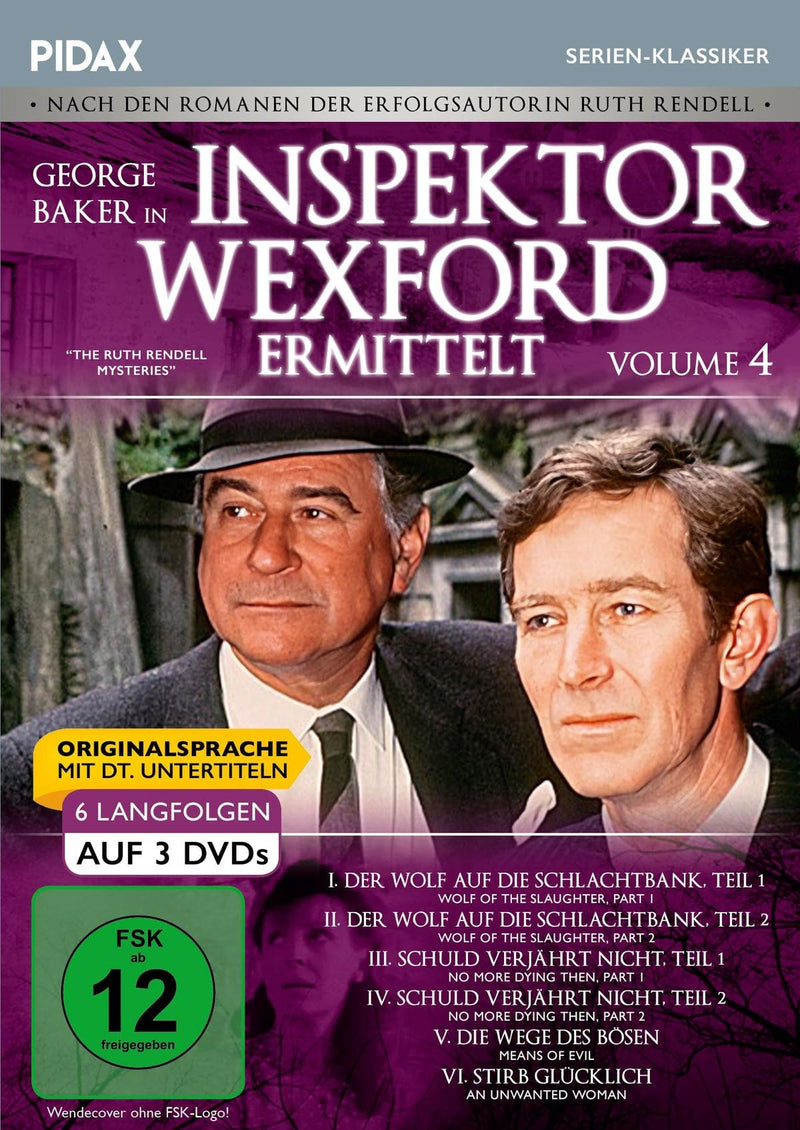 Inspektor Wexford ermittelt, Vol. 4 (The Ruth Rendell Mysteries) / Sechs spannende Langfolgen der legendären Krimiserie in Originalfassung mit deutschen Untertiteln (Pidax Serien-Klassiker