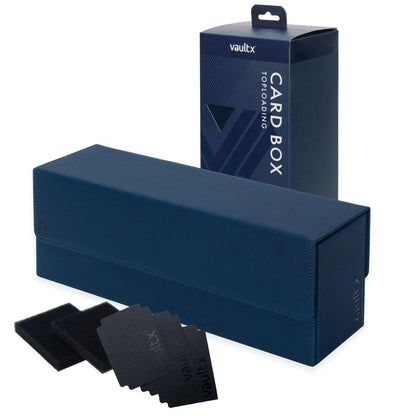 Vault X Trading Card Storage Box, Premium Exo-Tec Material, Detachable Magnetic Lid, Dividers & Foam Fillers, Organise Deck Boxes, Toploaders, Sleeved Cards, for Collectible Games, Sports, TCG (Blue