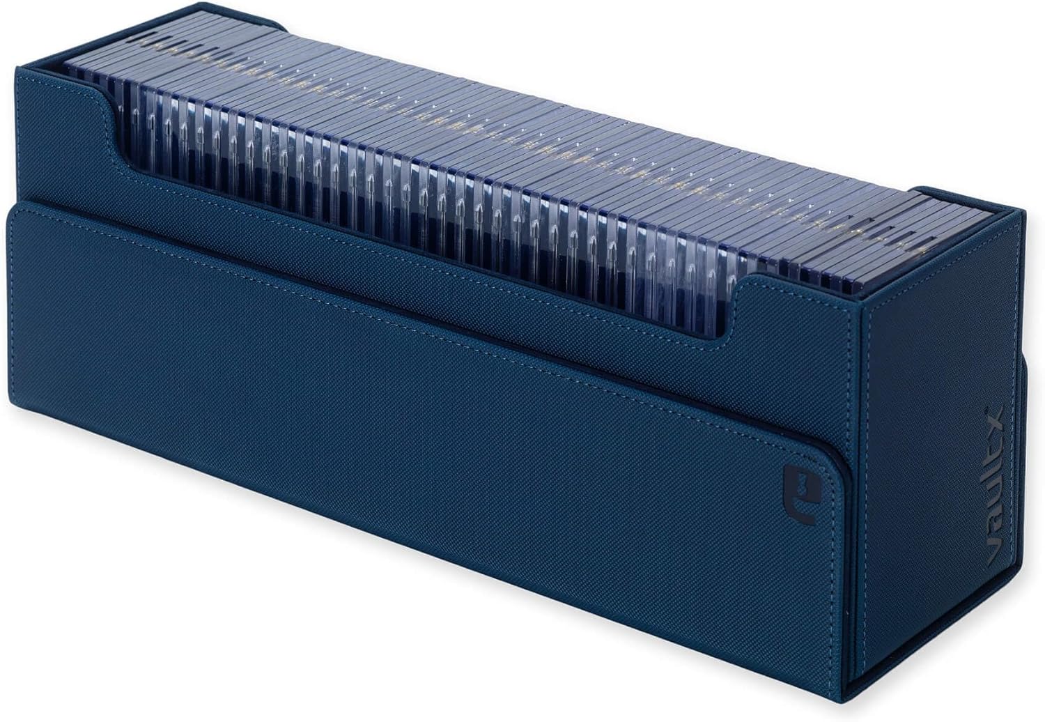 Vault X Trading Card Storage Box, Premium Exo-Tec Material, Detachable Magnetic Lid, Dividers & Foam Fillers, Organise Deck Boxes, Toploaders, Sleeved Cards, for Collectible Games, Sports, TCG (Blue