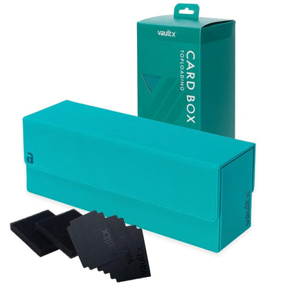 Vault X Trading Card Storage Box, Premium Exo-Tec Material, Detachable Magnetic Lid, Dividers & Foam Fillers, Organise Deck Boxes, Toploaders, Sleeved Cards, for Collectible Games, Sports, TCG (Teal