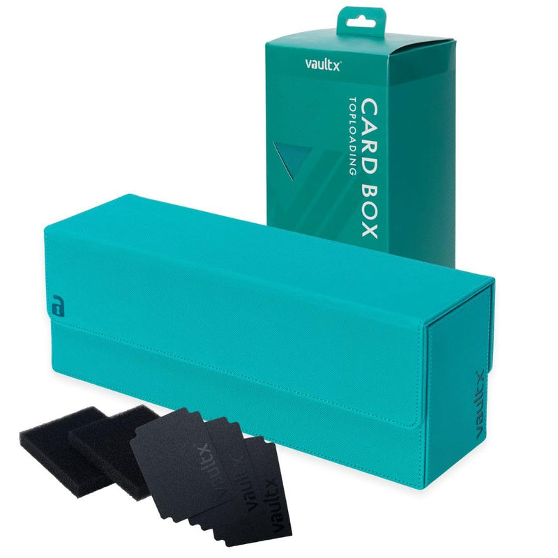 Vault X Trading Card Storage Box, Premium Exo-Tec Material, Detachable Magnetic Lid, Dividers & Foam Fillers, Organise Deck Boxes, Toploaders, Sleeved Cards, for Collectible Games, Sports, TCG (Teal