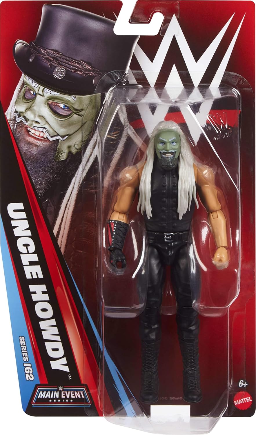 Mattel WWE Uncle Howdy Action Figure, Main Event Series #162, 6-inch Collectible Superstar with 14 Articulation Points & Life-Like Look, JHH93