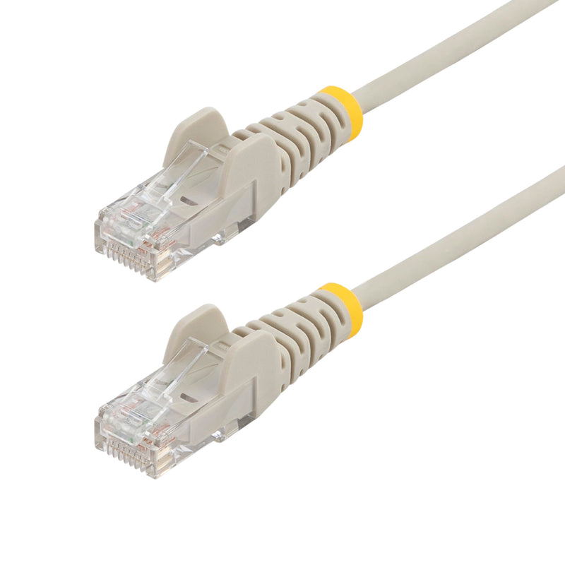 StarTech.com 25cm Gray Slim CAT6 Ethernet Cable, Snagless RJ45, LSZH, 28AWG Pure Bare Copper, Slim Network Patch Cable/Cord