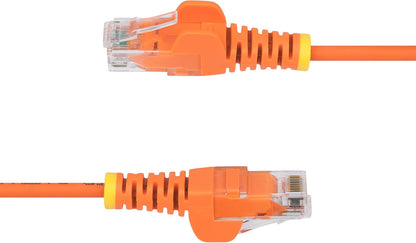 StarTech.com 25cm Orange Slim CAT6 Ethernet Cable, Snagless RJ45, LSZH, 28AWG Pure Bare Copper, Slim Network Patch Cable/Cord