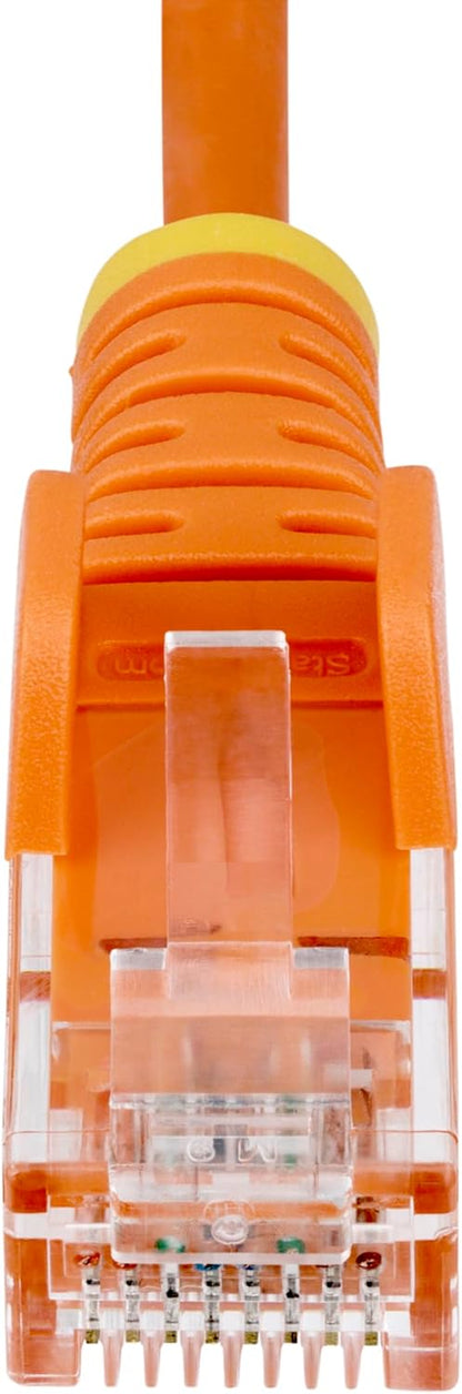 StarTech.com 25cm Orange Slim CAT6 Ethernet Cable, Snagless RJ45, LSZH, 28AWG Pure Bare Copper, Slim Network Patch Cable/Cord