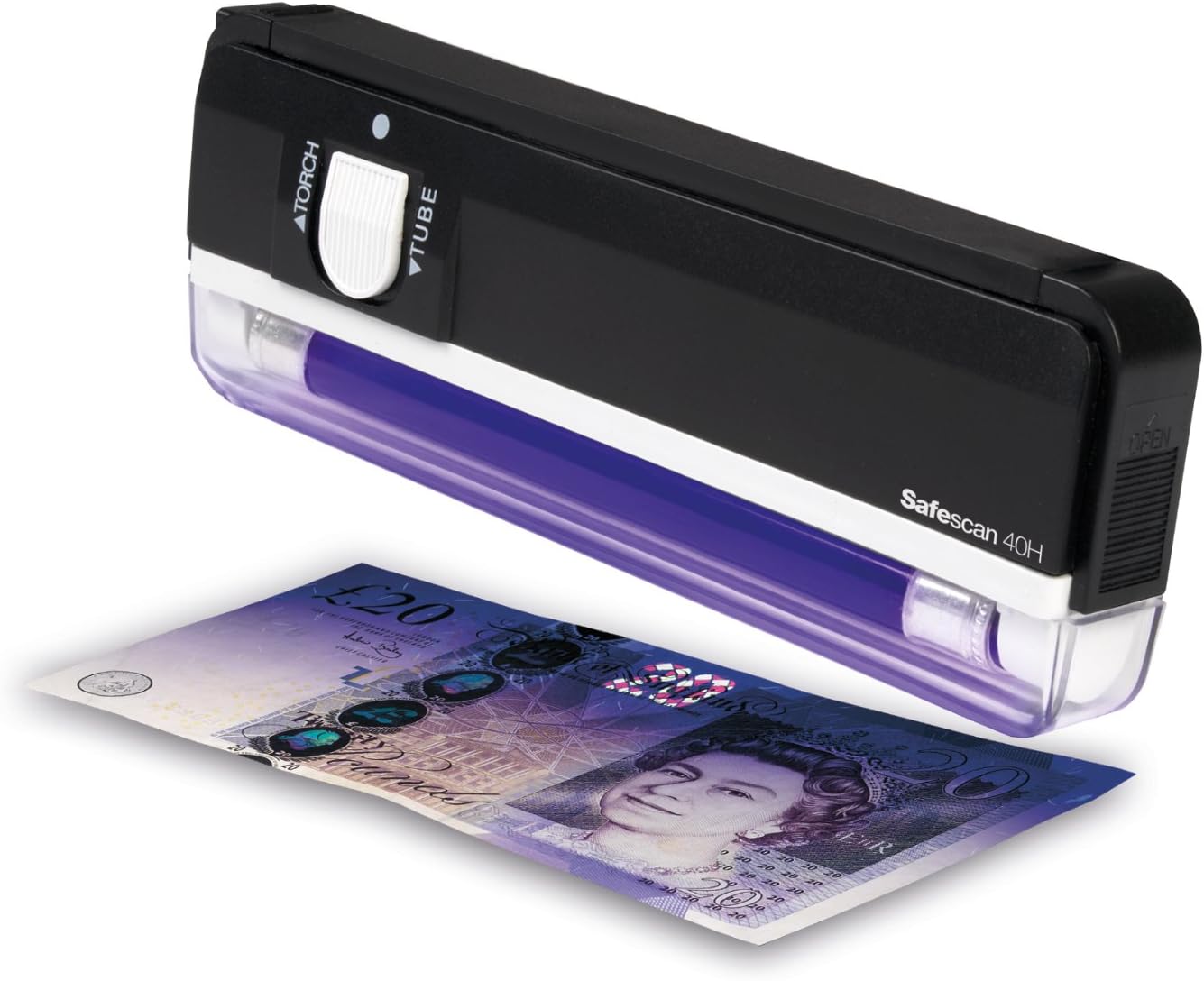 Safescan 40H Portable Counterfeit Money Detector that checks banknotes, credit cards and ID's - UV Money Checker For New Notes - Fake Money Note Checker with UV Light - UV Light Money Checker Machine