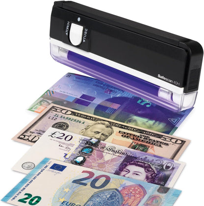 Safescan 40H Portable Counterfeit Money Detector that checks banknotes, credit cards and ID's - UV Money Checker For New Notes - Fake Money Note Checker with UV Light - UV Light Money Checker Machine