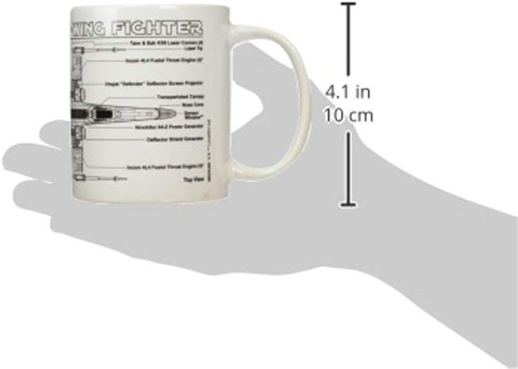 Star Wars X-Wing Fighter Sketch Unisex Tasse Standard Keramik 0,3 l Fan-Merch, Filme, 1 Stück (1er Pack