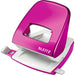 Leitz Hole Punch, 30 Sheets, Guide Bar with Format Markings, Metal, WOW Range, 50081023 - Metallic Pink Pink 30 Sheets Box