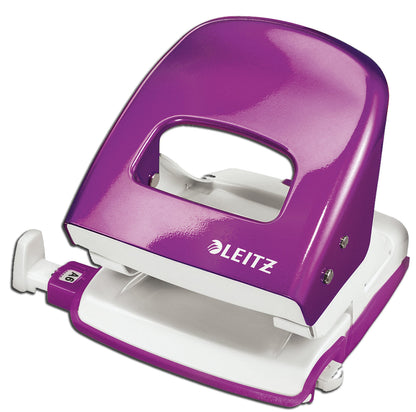 Leitz Hole Punch, 30 Sheets, Guide Bar with Format Markings, Metal, WOW Range, 50081062