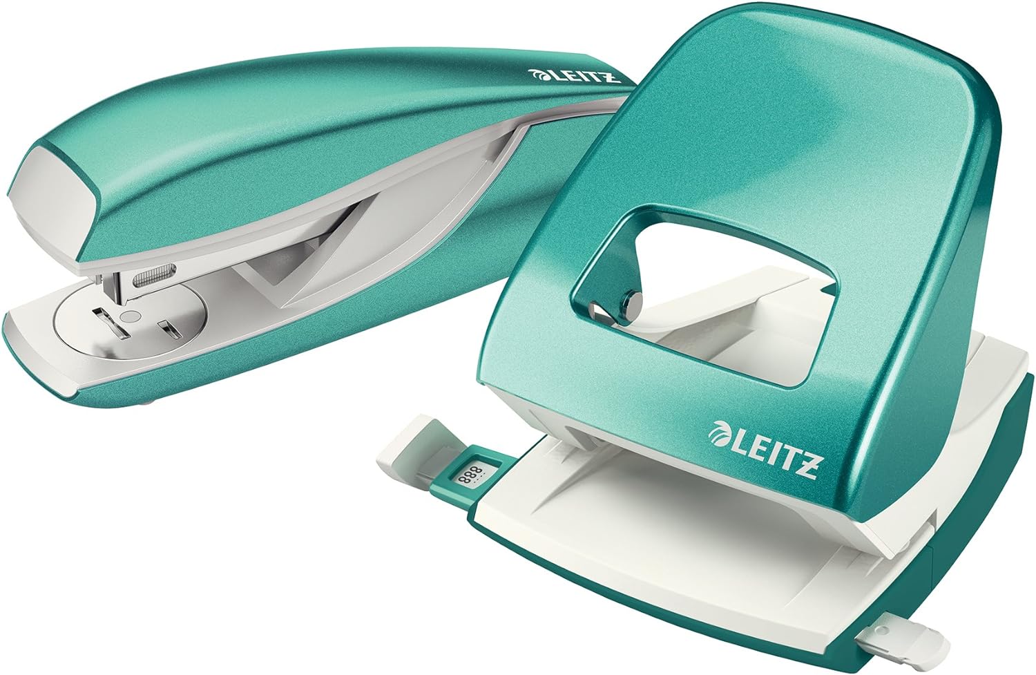 Leitz Hole Punch, 30 Sheets, Guide Bar with Format Markings, Metal, WOW Range, 50081051