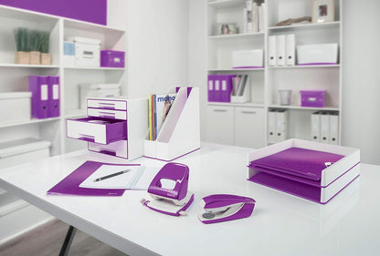 Leitz Stapler, 30 Sheet Capacity, Ergonomic Metal Body, includes Staples, WOW Range, 55021062 - Purple