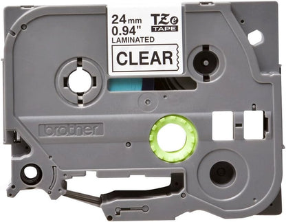 Brother Labelling Tape Cassette, Black on Clear