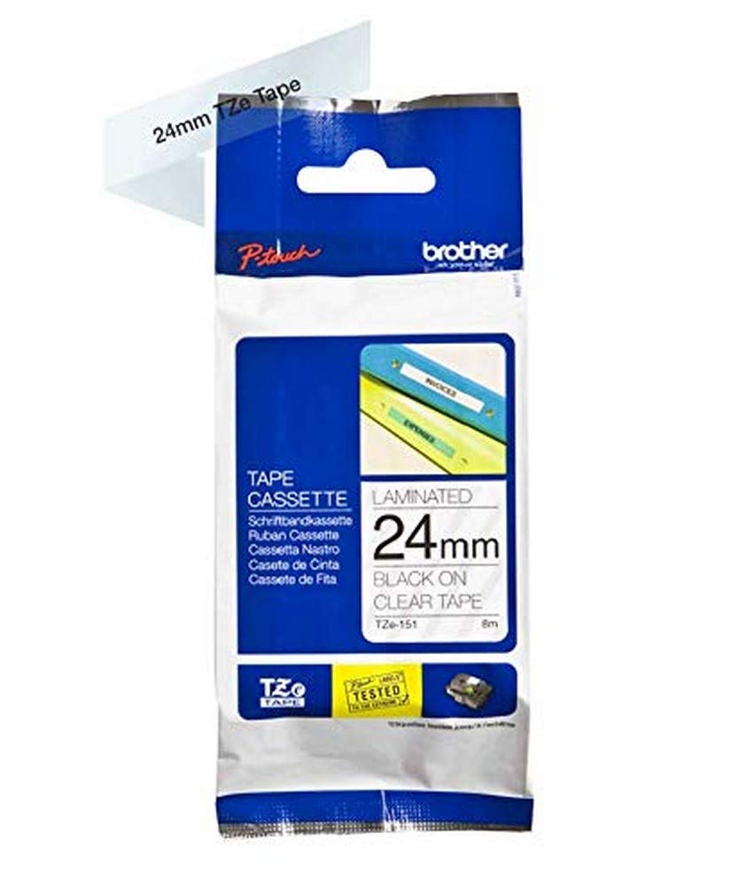 Brother Labelling Tape Cassette, Black on Clear