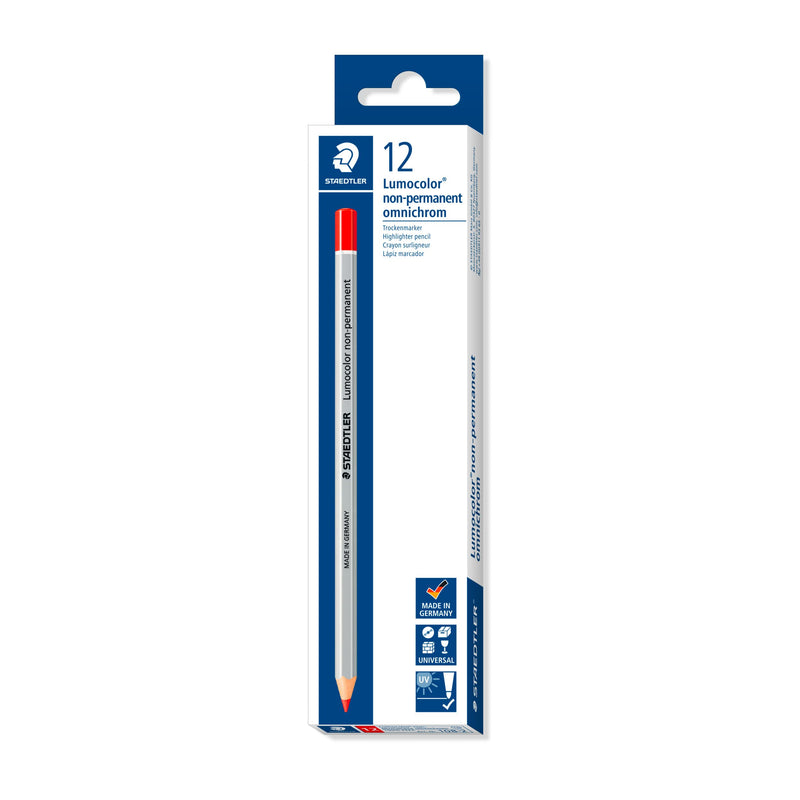 Staedtler Lumocolour Non Permanent Omnichrom Pencil - Red (Box of 12
