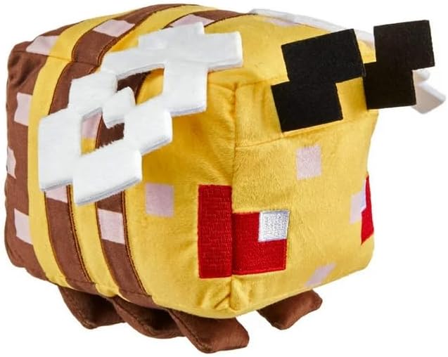Minecraft The Game: Angry Bee 8" Plush Character Collectible Stuffed Animal - Soft Doll Inspired by Video Game Character