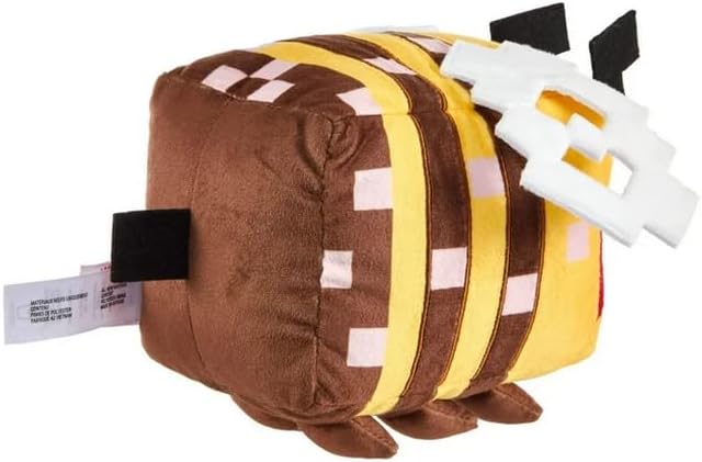 Minecraft The Game: Angry Bee 8" Plush Character Collectible Stuffed Animal - Soft Doll Inspired by Video Game Character