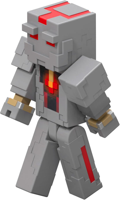 Mattel Minecraft Redstone Charged Series Action Figure & Accessories, Protector’s Firework Launcher Set with Launch Feature, 3.25-inch Scale Collectible Toy, JKK10