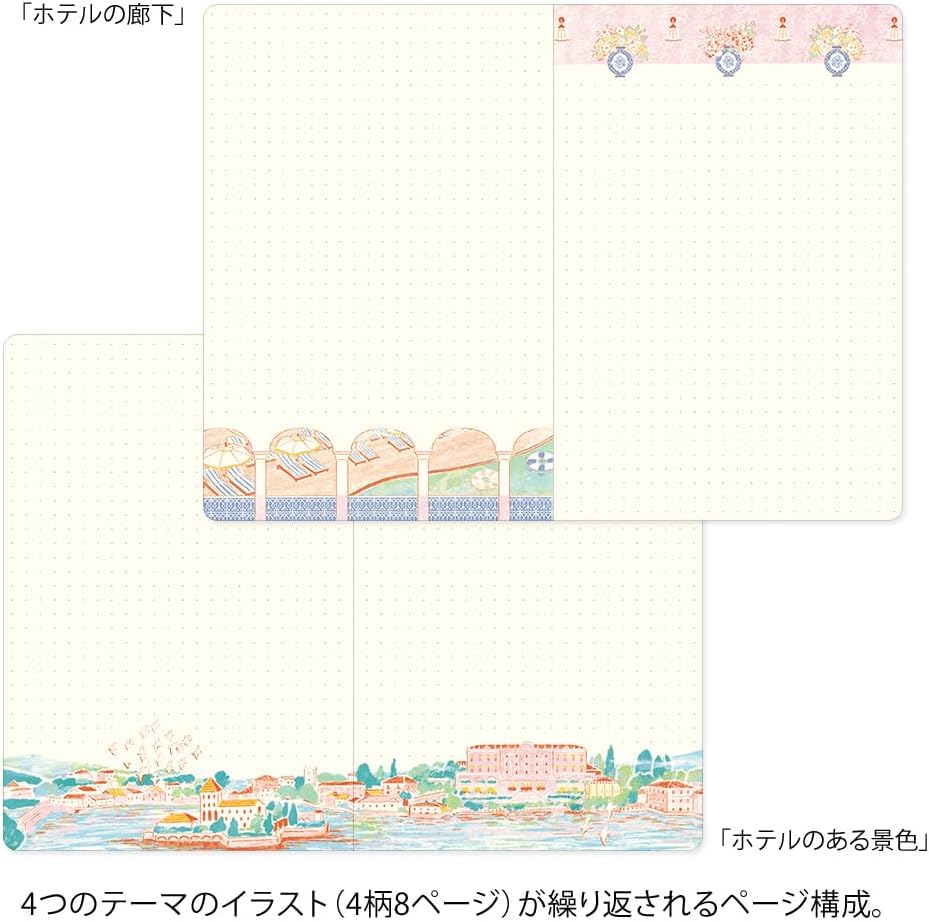 Midori 15366006 Notebook Loose Log B6 Travel and Hotel Pattern