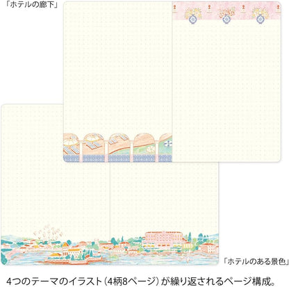 Midori 15366006 Notebook Loose Log B6 Travel and Hotel Pattern