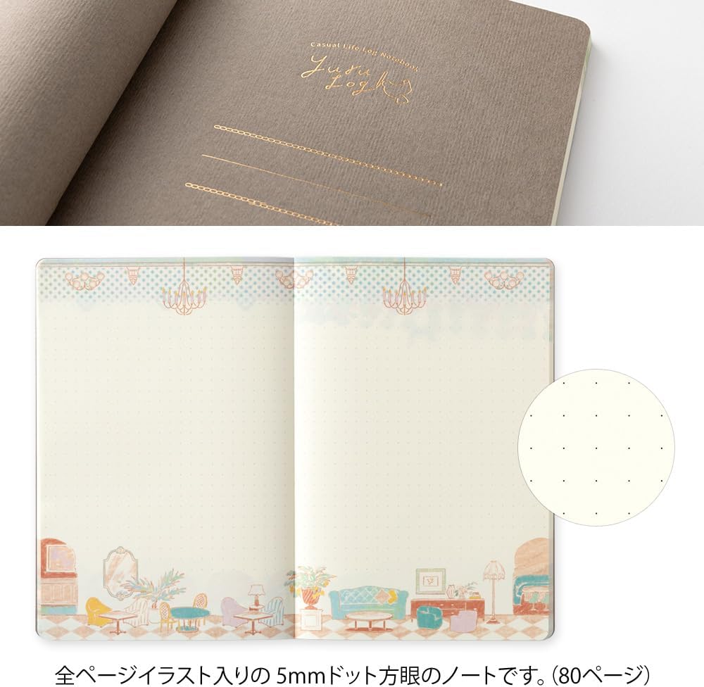 Midori 15366006 Notebook Loose Log B6 Travel and Hotel Pattern