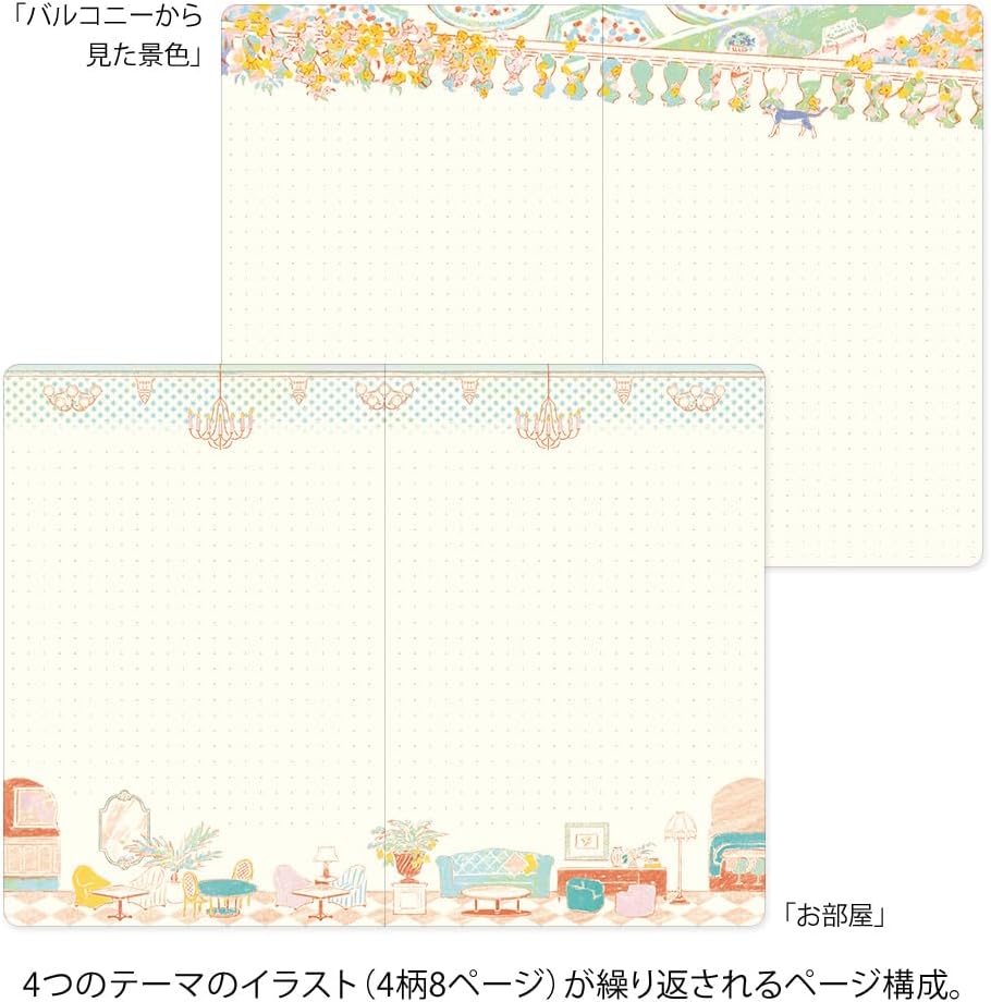Midori 15366006 Notebook Loose Log B6 Travel and Hotel Pattern
