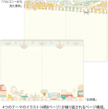 Midori 15366006 Notebook Loose Log B6 Travel and Hotel Pattern