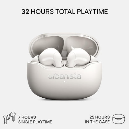 Urbanista Palermo Cuffie In‑Ear True Wireless con ANC - Autonomia 32h, Multipoint Bluetooth, IPX4, Custodia Tascabile