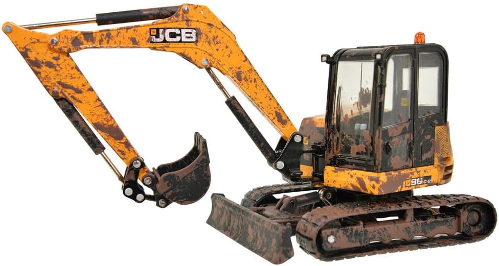 Britains 1:32 JCB Muddy Midi Excavator 86C-2, Collectable Tractor Toy for Farm Set, Tractor Toys Compatible with 1:32 Scale Farm Animals and Toys, Suitable for Collectors & Children from 3 Years