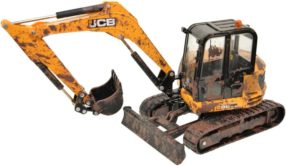 Britains 1:32 JCB Muddy Midi Excavator 86C-2, Collectable Tractor Toy for Farm Set, Tractor Toys Compatible with 1:32 Scale Farm Animals and Toys, Suitable for Collectors & Children from 3 Years