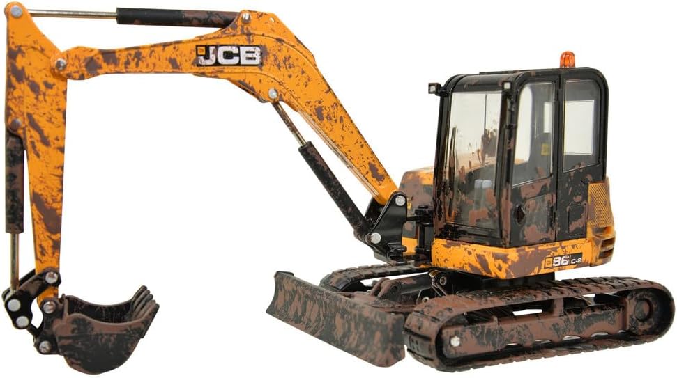 Britains 1:32 JCB Muddy Midi Excavator 86C-2, Collectable Tractor Toy for Farm Set, Tractor Toys Compatible with 1:32 Scale Farm Animals and Toys, Suitable for Collectors & Children from 3 Years