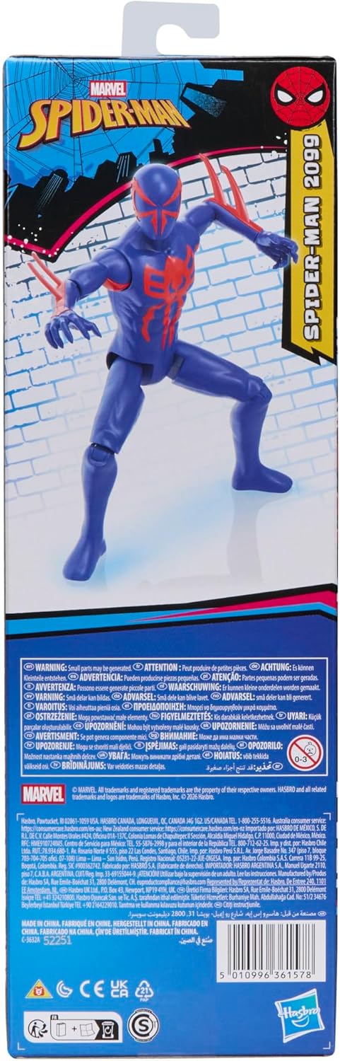 Marvel Spider-Man Titan Series Spider-Man 2099 Action Figure, 30-cm-scale (12 inch) Super Hero Toys for Children Ages 4+, Blue