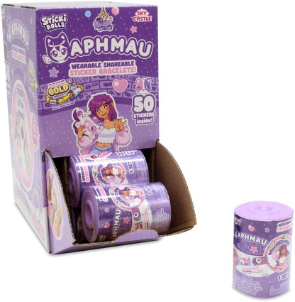 Sticki Rolls X Aphmau Capsules - Surprise Blind Pack, Includes 50 Stickers, Custom Bracelet & Charm, Kawaii Collectable Fun