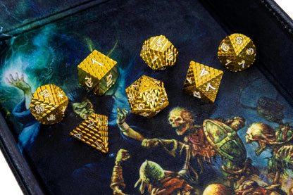 Fanroll Dungeons & Dragons D&D Dragon Scale Metal Dice Set: Gold