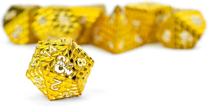 Fanroll Dungeons & Dragons D&D Dragon Scale Metal Dice Set: Gold
