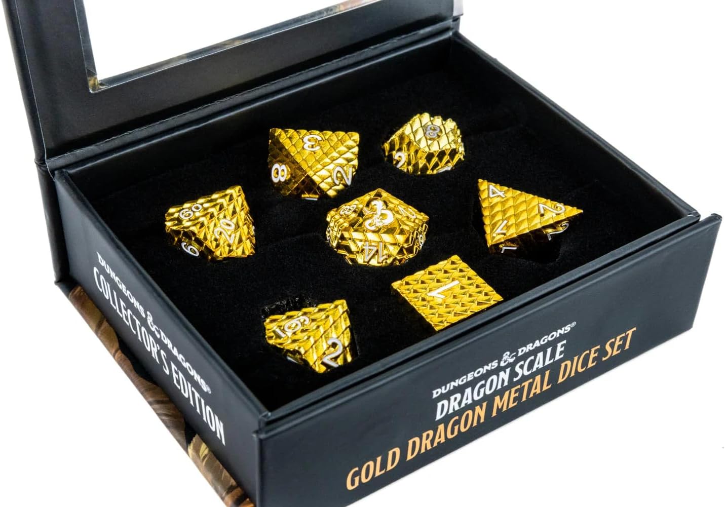 Fanroll Dungeons & Dragons D&D Dragon Scale Metal Dice Set: Gold