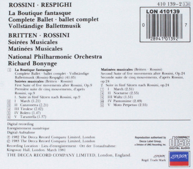 Rossini-Respighi: La Boutique Fantasque