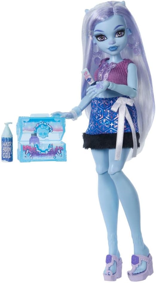 Monster High Coffret Secrets De Beauté Terreur & Bien-être Abbey Bominable, poupée et accessoires avec 13 surprises réalistes dont du henné, de la peinture et du crochet
