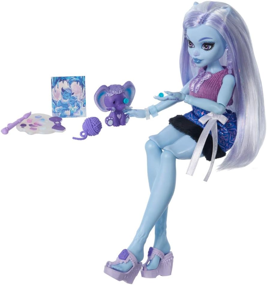 Monster High Coffret Secrets De Beauté Terreur & Bien-être Abbey Bominable, poupée et accessoires avec 13 surprises réalistes dont du henné, de la peinture et du crochet