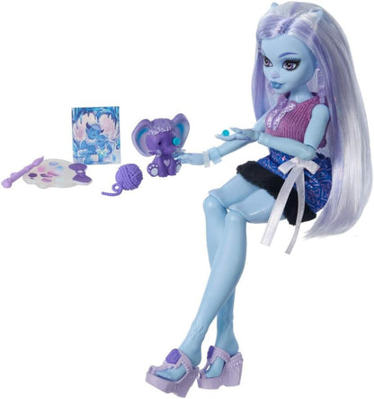 Monster High Coffret Secrets De Beauté Terreur & Bien-être Abbey Bominable, poupée et accessoires avec 13 surprises réalistes dont du henné, de la peinture et du crochet