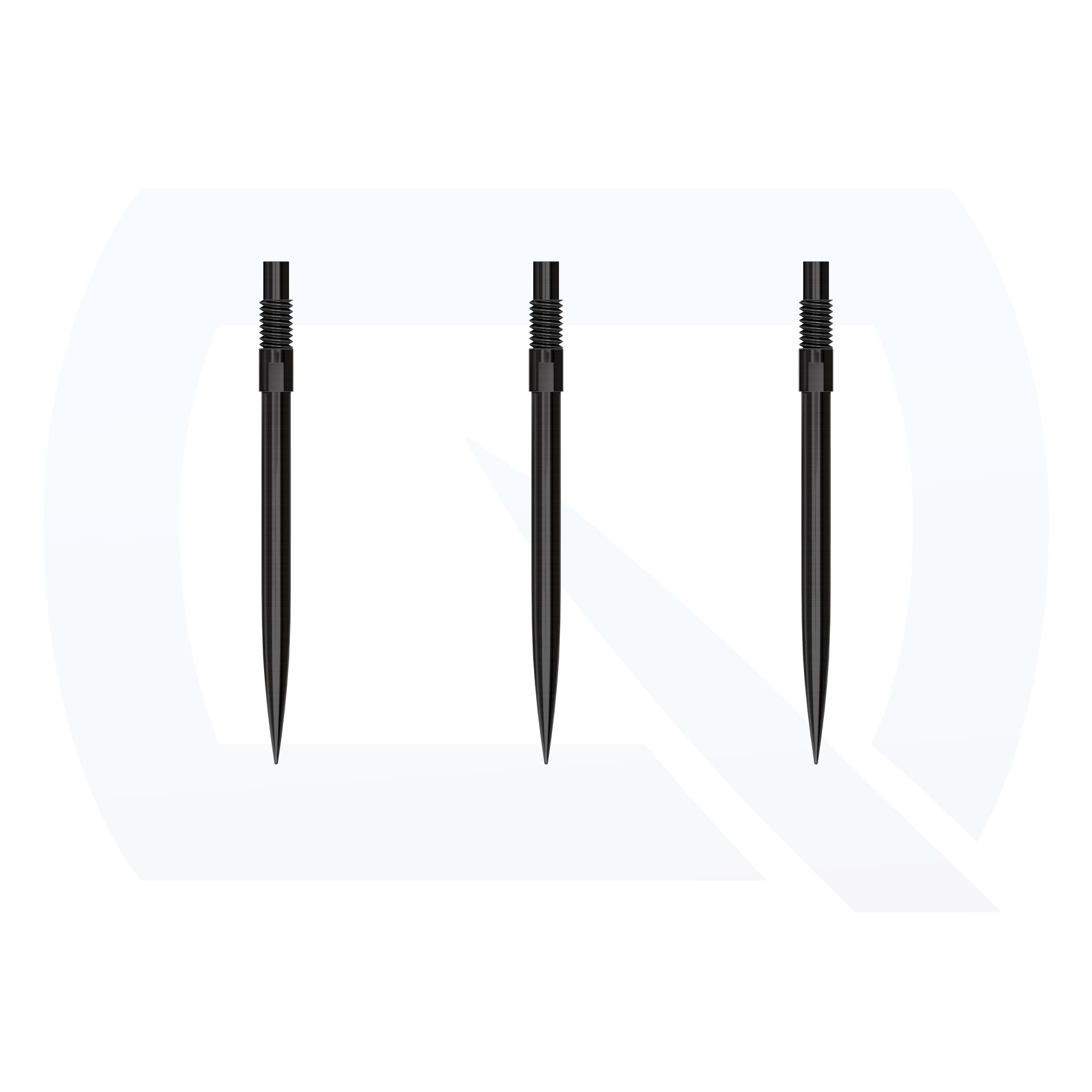 Harrows Quick Point Steel Tip Dart Points | Replacement Darts Tips in Black & Silver | 26mm, 30mm, 35mm, 40mm & 42mm | Compatible with QP System