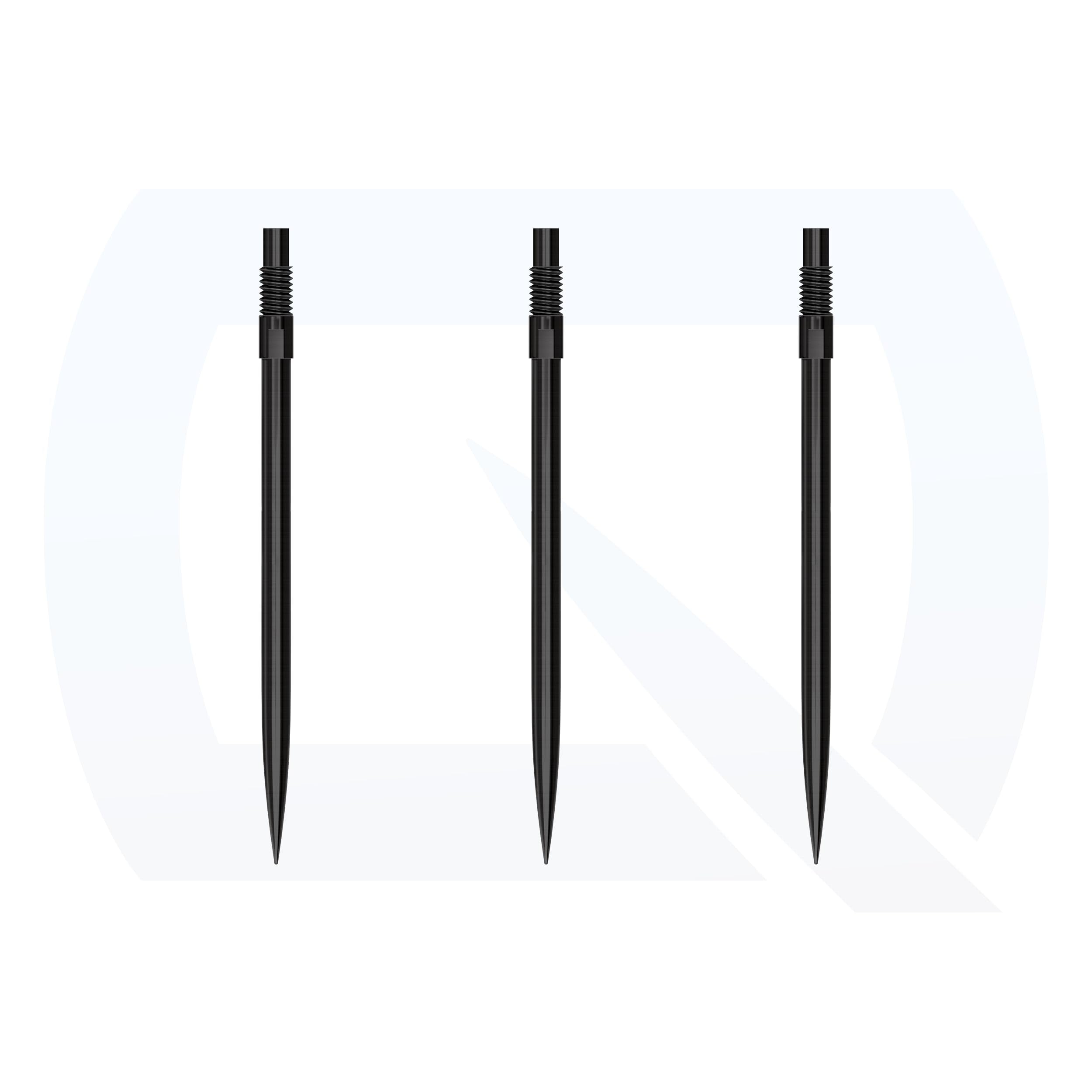 Harrows Quick Point Steel Tip Dart Points | Replacement Darts Tips in Black & Silver | 26mm, 30mm, 35mm, 40mm & 42mm | Compatible with QP System