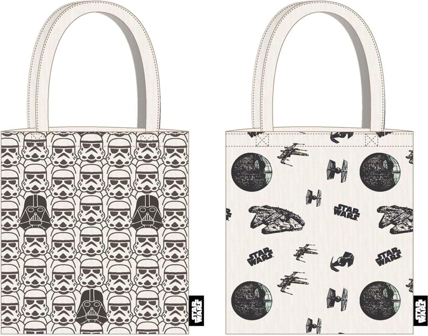CERDÁ LIFE'S LITTLE MOMENTS Star Wars Stormtroopers & Galactic Ships Reversible Tote Bag | Eco Friendly Reusable Bag, Unisex Kids Backpack, Multi-Colour, Standard