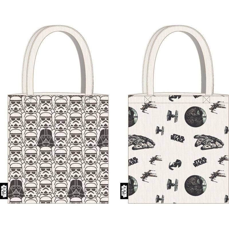 CERDÁ LIFE'S LITTLE MOMENTS Star Wars Stormtroopers & Galactic Ships Reversible Tote Bag | Eco Friendly Reusable Bag, Unisex Kids Backpack, Multi-Colour, Standard