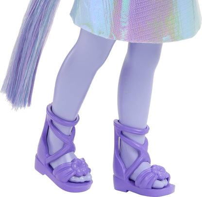 Barbie Chelsea Unicorn Small Doll (6-Inch) with Purple Hair Wearing Removable Tail, Shoes & Hair Accessory, 6-inch Toy