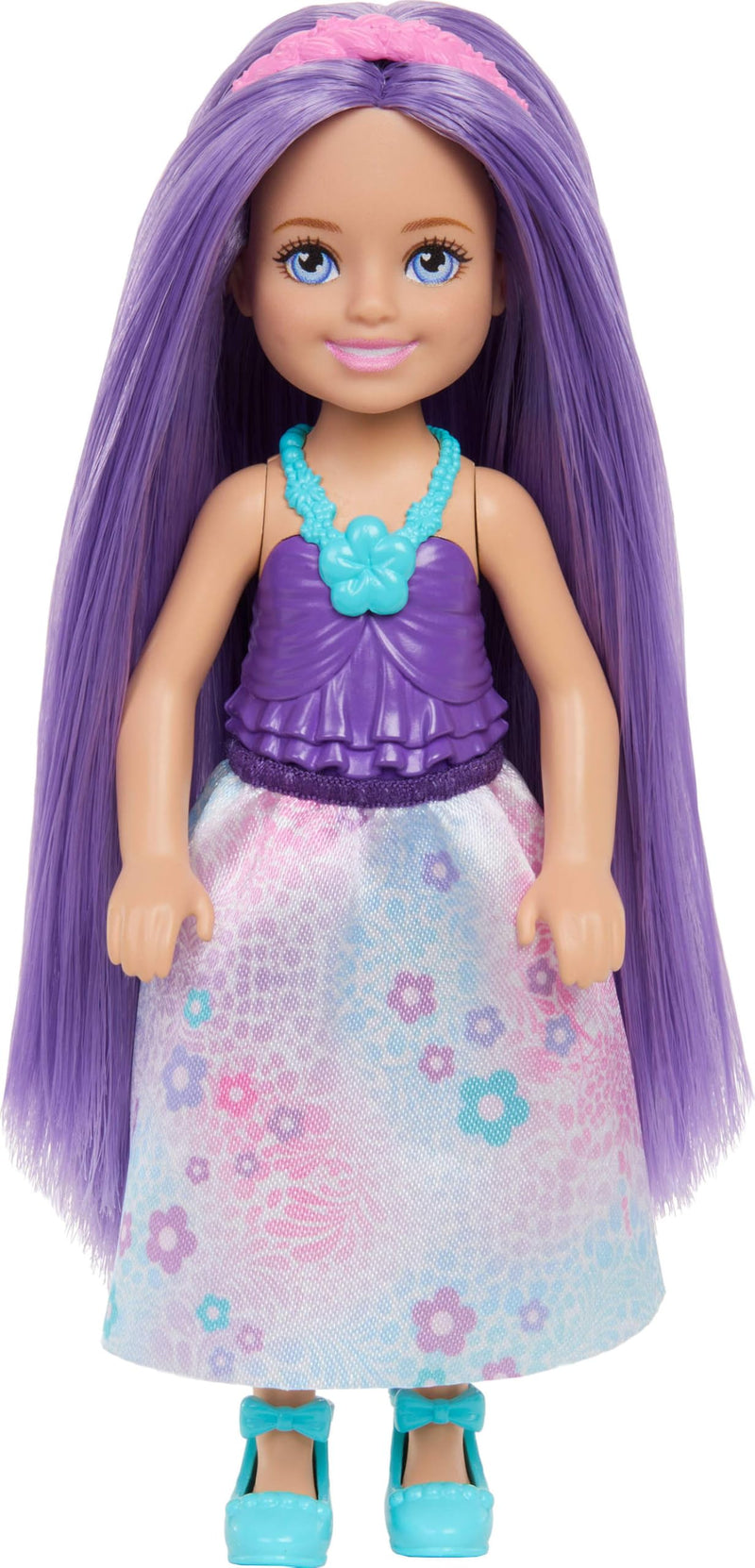 Barbie Chelsea Royal Small Doll (6-Inch) with Purple Hair Wearing Removable Skirt, Shoes & Hair Accessory, 6-inch Toy